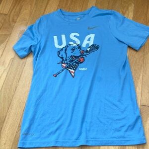 Girls Nike tee shirt. USA lacrosse dog. Size Large.